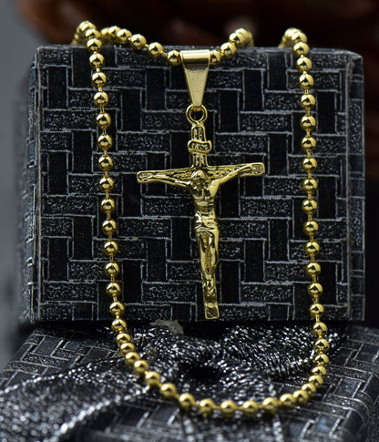 Cadena Militar 2.5mm y 65cm  + Dije Cristo Madero
